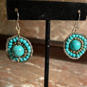 FROM LONDON Turquoise Colored Bead Earrings